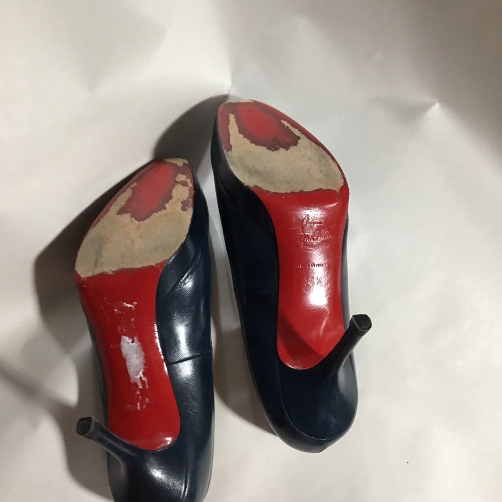 auth CHRISTIAN LOUBOUTIN size 35.5 navy platforms - Picture 5 of 8